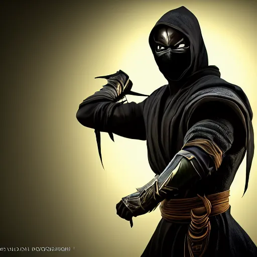 Image similar to a portrait of a Noob saibot mortal Kombat ,Grim fantasy, Mortal Kombat 11, HDR, natural light, shoulder level shot, dynamic pose, award winning photograph, Mucha style ,8k,