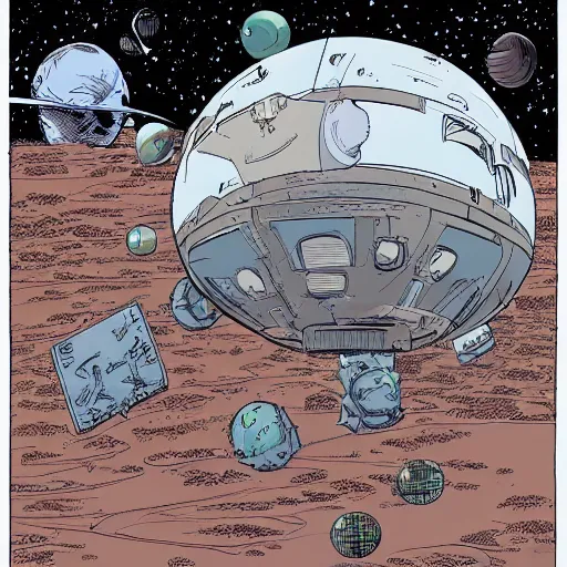 Image similar to orbital space settlement by Geoff Darrow
