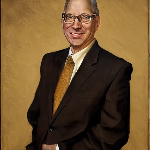 Prompt: francis herman steele corporate portrait, professional profile photo, hyperreal photo portrait by jonathan yeo, by craig wiley, by david dawson