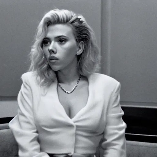 Image similar to a still of Scarlett Johansson in the black lodge in Twin Peaks (1990)