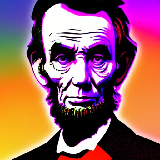 Prompt: vector abe lincoln in hoodie, portrait, vaporwave, synthwave, neon, vector graphics, cinematic, volumetric lighting, f 8 aperture, cinematic eastman 5 3 8 4 film