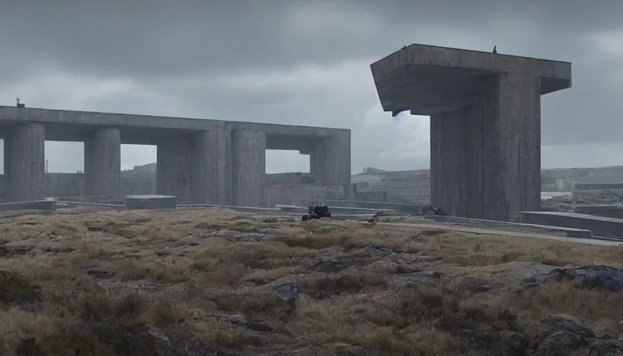 Image similar to big brutalist imperial military base on cliffs, drawing architecture, cinematic shot, by greig fraser, by emmanuel lubezki, robert richardson, hoyte van hoytema, roger deankins, janusz kaminski, alejandro inarritu