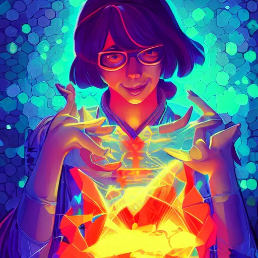 Image similar to skill magic geek inside matrix deepdream radiating a glowing aura stuff loot legends stylized digital illustration video game icon artstation lois van baarle, ilya kuvshinov, rossdraws,