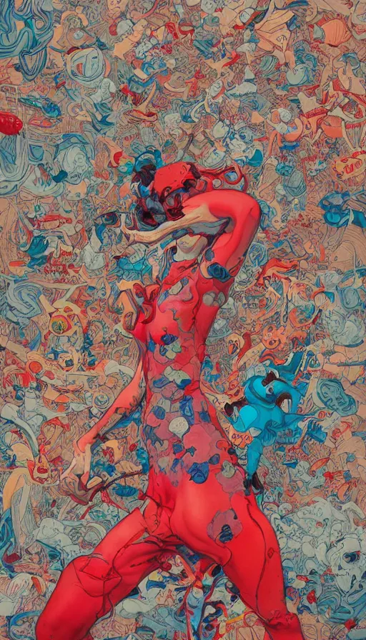 Image similar to rage, by james jean