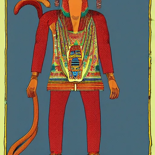 Prompt: monkey wearing pharaonic clothes clothes