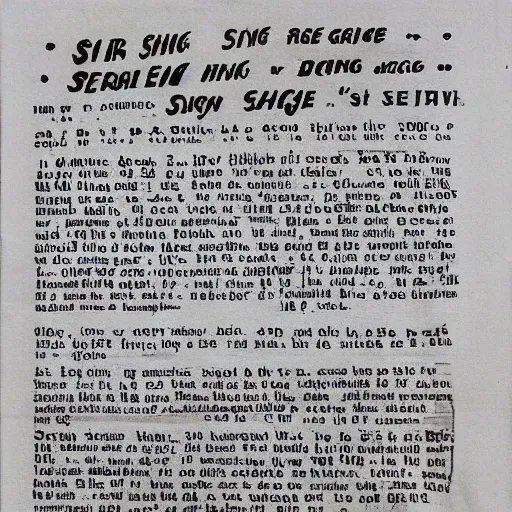 Prompt: a note made from newspaper clippings that says'she will sing again'