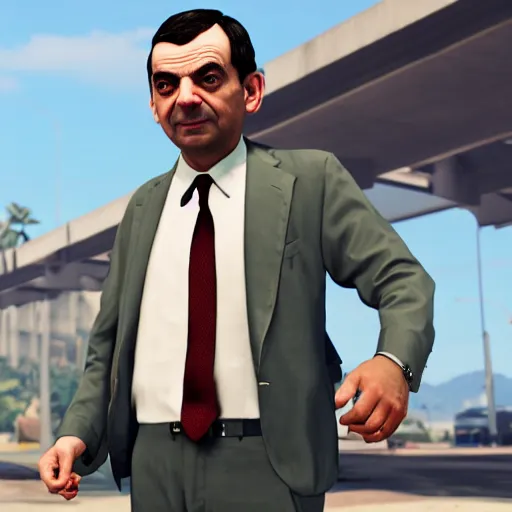 Prompt: Mr Bean in GTA 5 full Hd octane render 8k