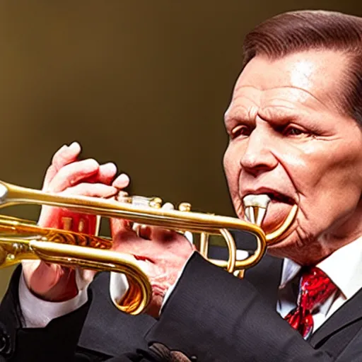 Image similar to kenneth copeland playing trumpet in church