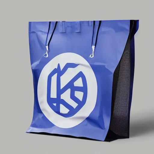 Image similar to logotype for industrial plastic bag company called wang that represents high quality and efficiency, modern, fresh cool colors, trending on behance