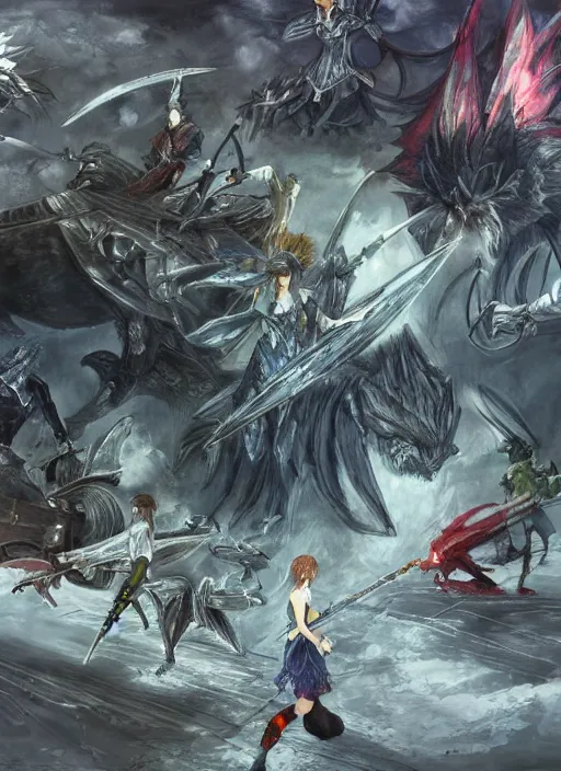 Image similar to very detailed concept art of final fantasy, detailed, sharp