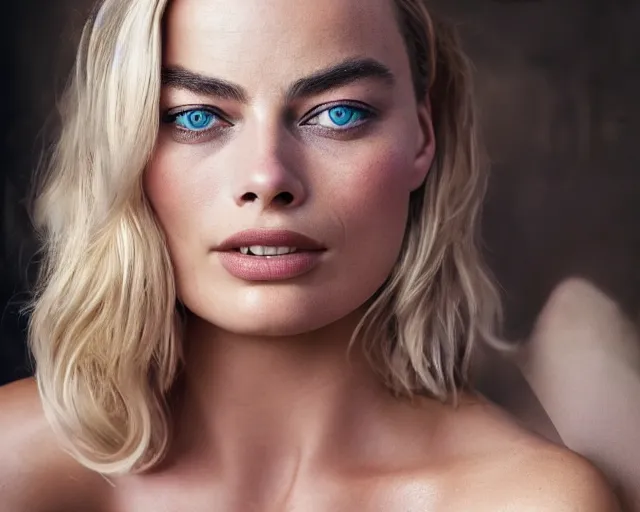 Prompt: a beautiful mix of margot robbie and bar refaeli, hyper realistic face, beautiful eyes, cinematic, long shot, hyper detailed, 8 5 mm photograph, 8 k resolution, film still, sharp lens, wide lens