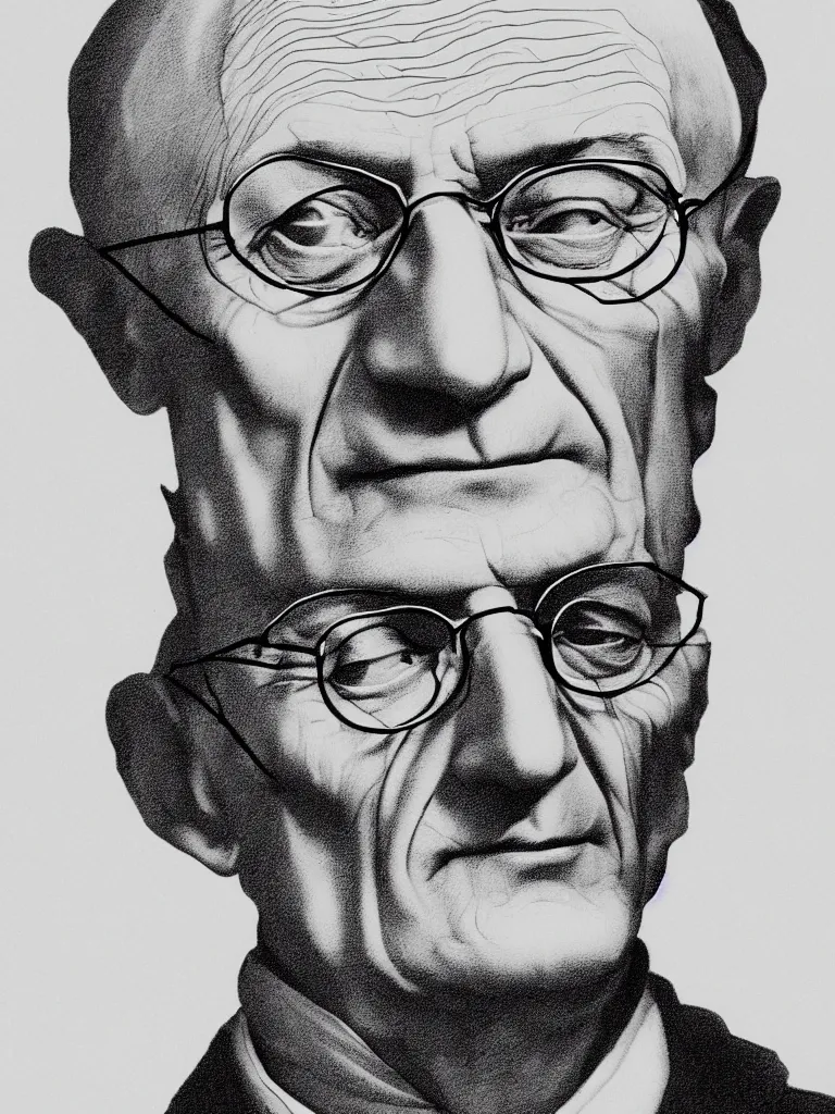 Image similar to continuous line lineart line art portrait of hermann hesse.