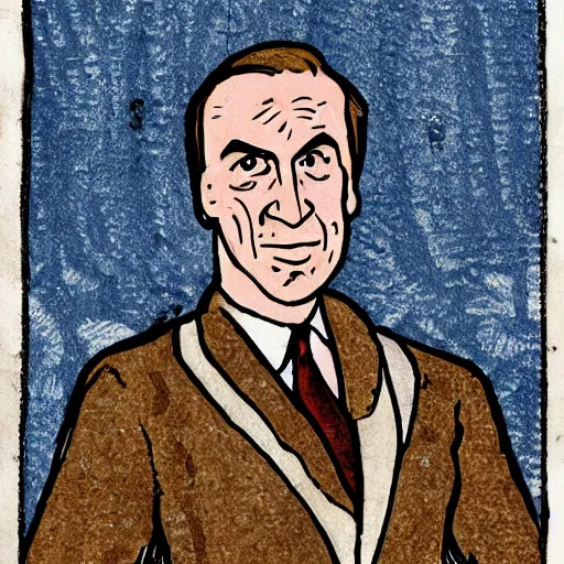 Prompt: saul goodman in a medieval bestiary