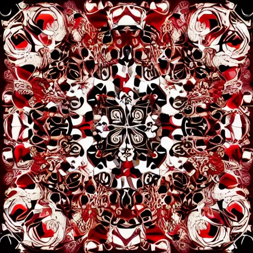 Image similar to a red and black cystal in the wood table in digital in art intricate, fantasy