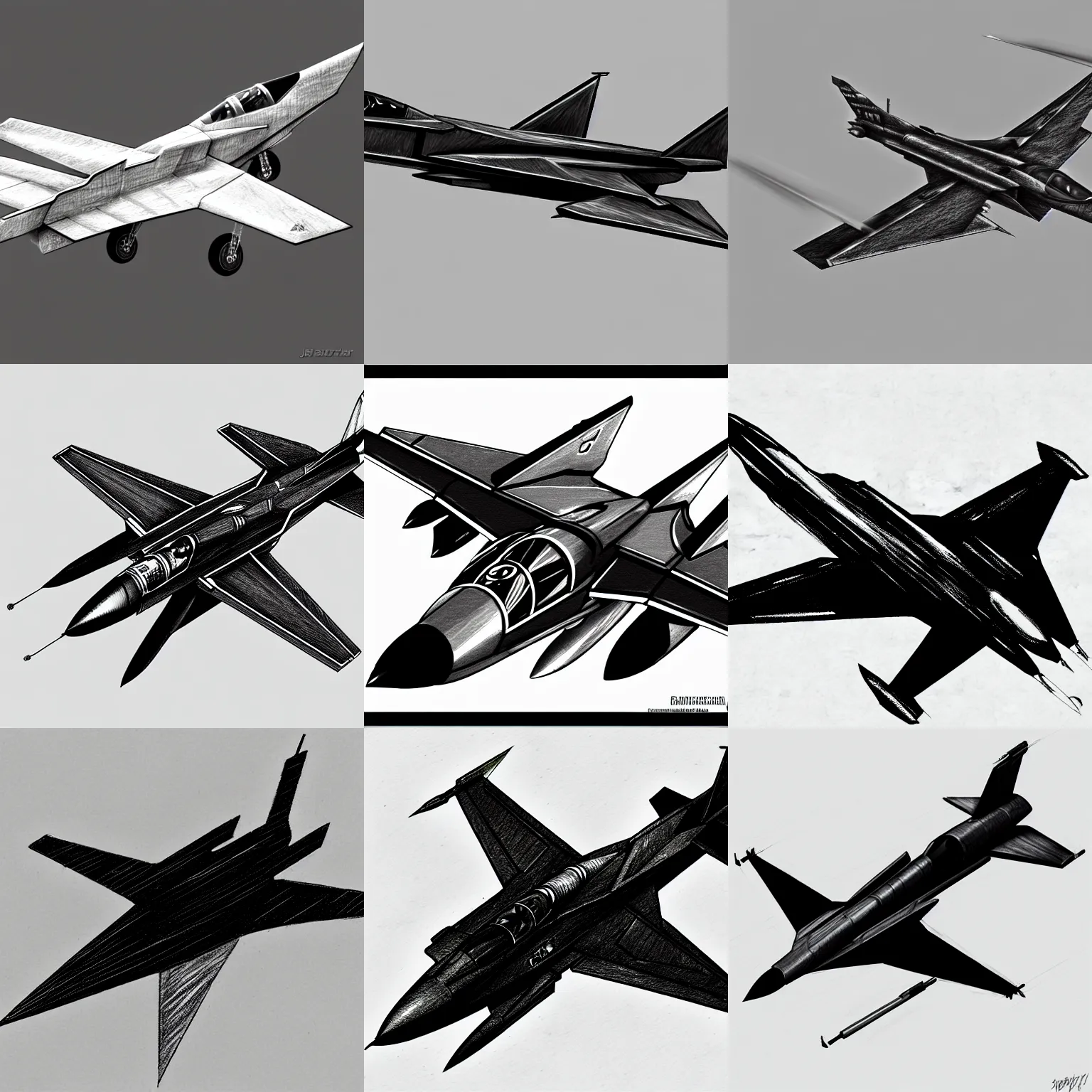Prompt: jet fighter made of money, sketch, concept art, b&w
