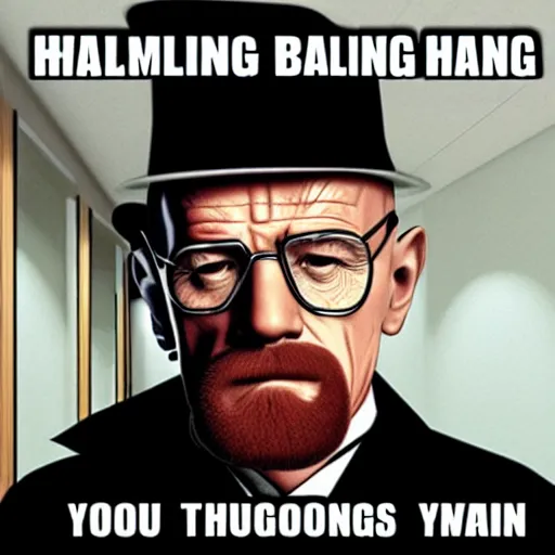 Prompt: Heisenburg mad and balding