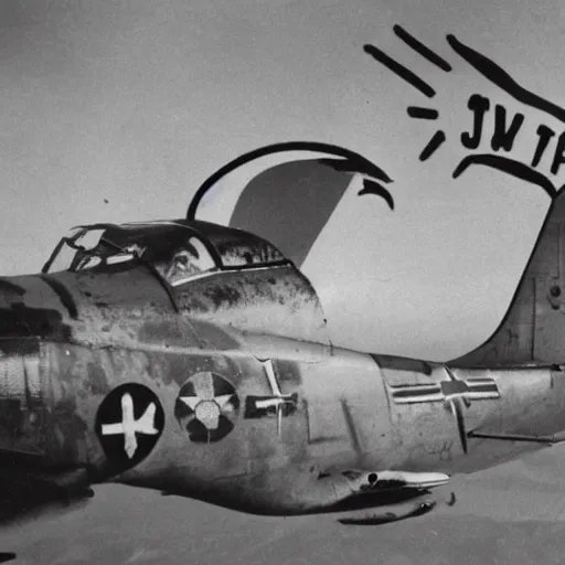 Image similar to fox animal as nose art on a ww 2 bomber