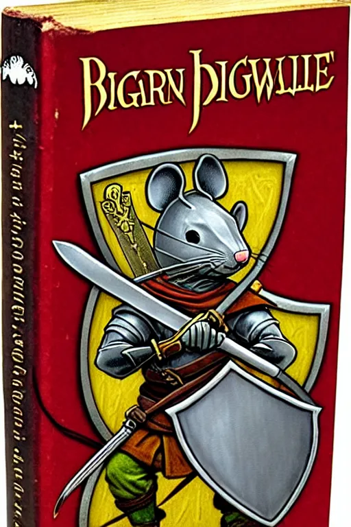 Image similar to a heroic mouse knight with sword and shield, redwall, brian jacques, detailed, epic