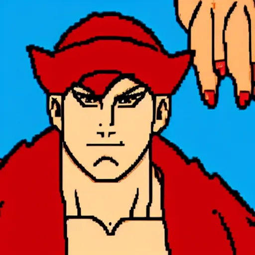 Prompt: ken from street fighter 2 in the style of scarry, richard