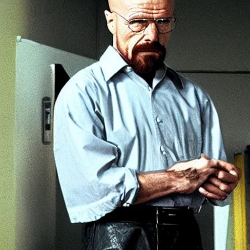 Prompt: Walter White wearing a miniskirt