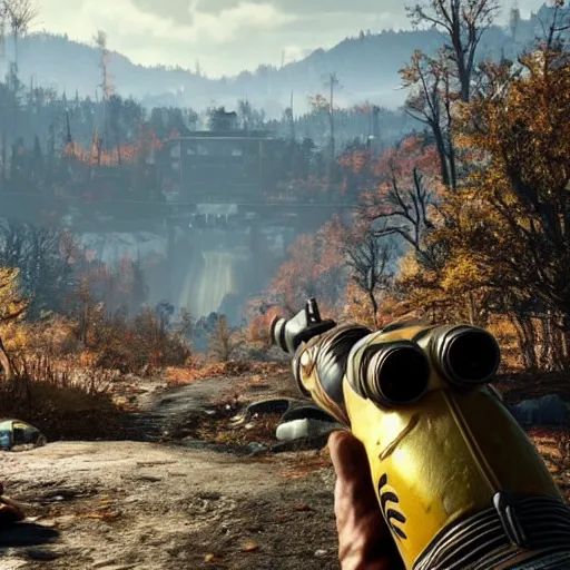 Prompt: farout indie game version of fallout 7 6, real gameplay footage leaked, realistic, hdr, clear image,