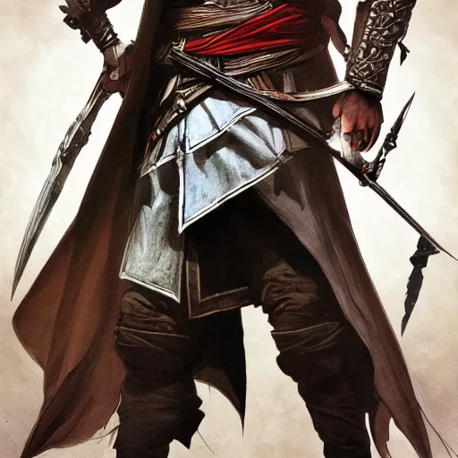 Image similar to an ultra detailed vector image of ezio auditore dressed as the hunter from bloodborne, concept art by alphonse mucha and greg rutkowski, praise the blood moon, octane render, liminal space