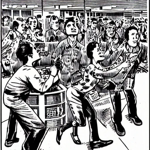 Image similar to robert crumb comic about pembroke pines flanagan high school students partying accurate eyes high detail