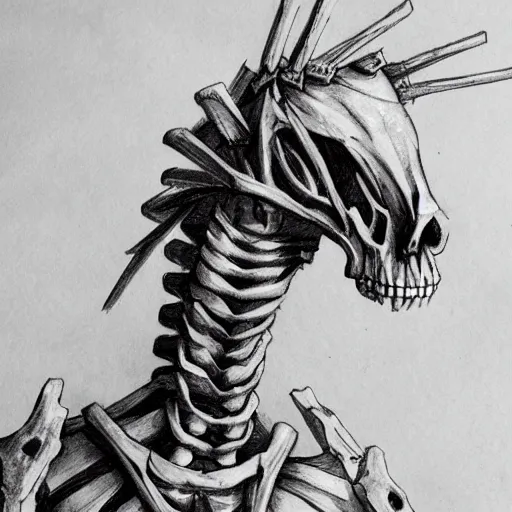 very detailed concept art of a skeleton horse with a | Stable Diffusion |  OpenArt