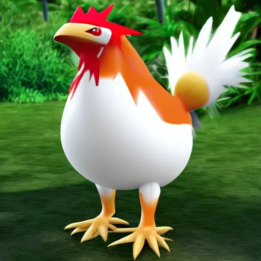 Prompt: a pokemon that looks like a coconuts . The body half coconuts half rooster,Trending on art station. Unreal engine.