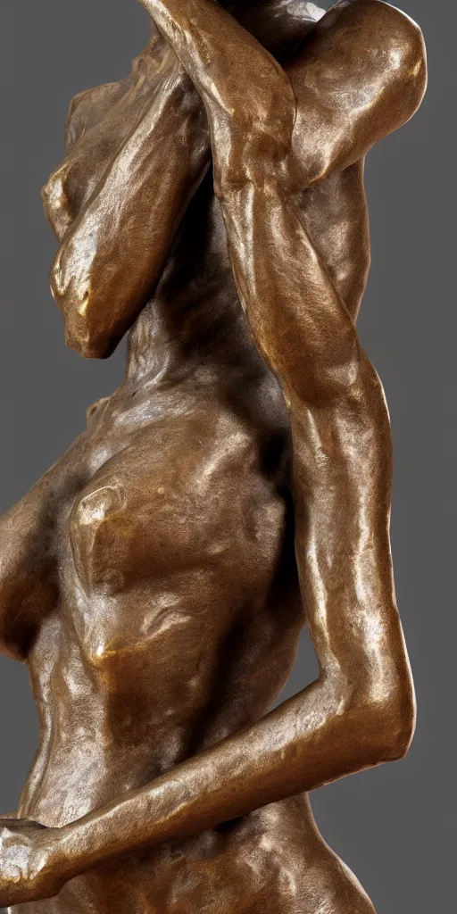 Image similar to detailed photo of sweet old bronze patina statue of most beautiful woman, full body portrait, various bending poses, photorealism, intricate detail, museum diffuse lighting