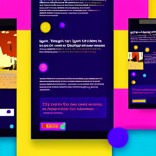 Image similar to a landing page screenshot bright colors gradients trending on dribbble