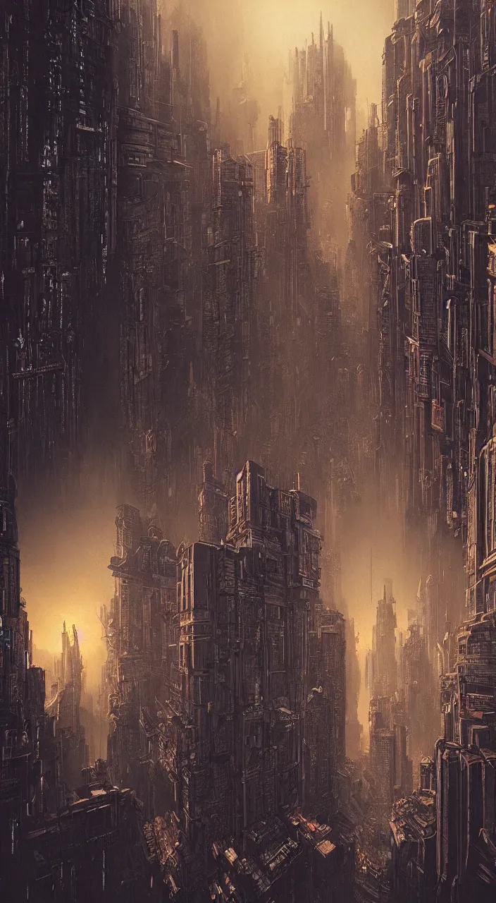 Prompt: cyberpunk city with renaissance architecture, cinematic lighting, hyper detailed, hyper realistic, in the style of Beksinski
