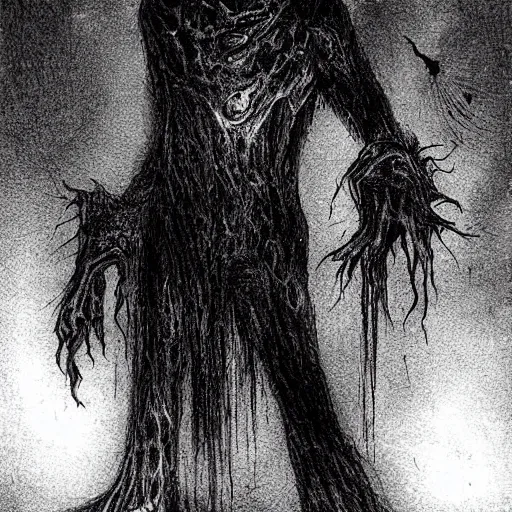Prompt: monster in creepy scary nightmare atmosphere, realsitic