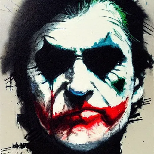 Prompt: joker, paint by Guy Denning