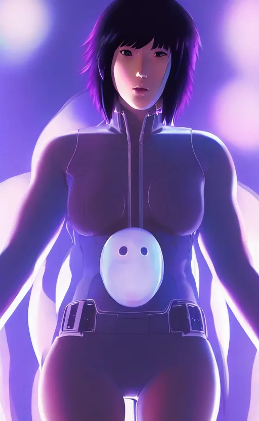 Image similar to a fullbody portrait of motoko kusanagi ghost in the shell, finely detailed features : : gits sac twenty forty five netflix : : by ilya kuvshinov, rossdraws, artgerm, sola digital arts, production ig, volumetric lighting, anti aliasing, raytracing : :