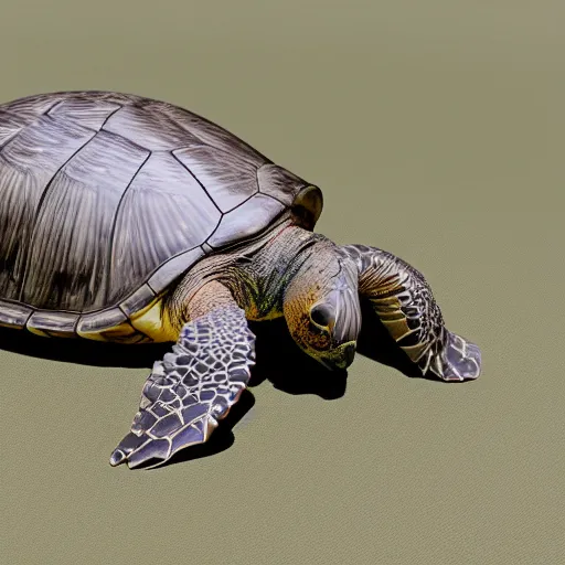 Image similar to A turtle with white wings instead od it's legs, realistic, close up, 8k, ultra high detail.