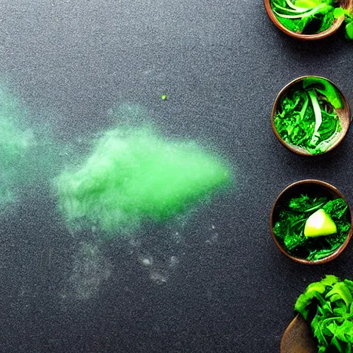 Image similar to brewing universe soup, green steam rising from soup