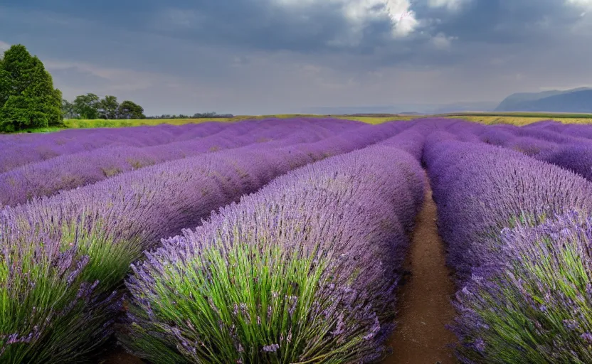 Image similar to photograph of a lavender field