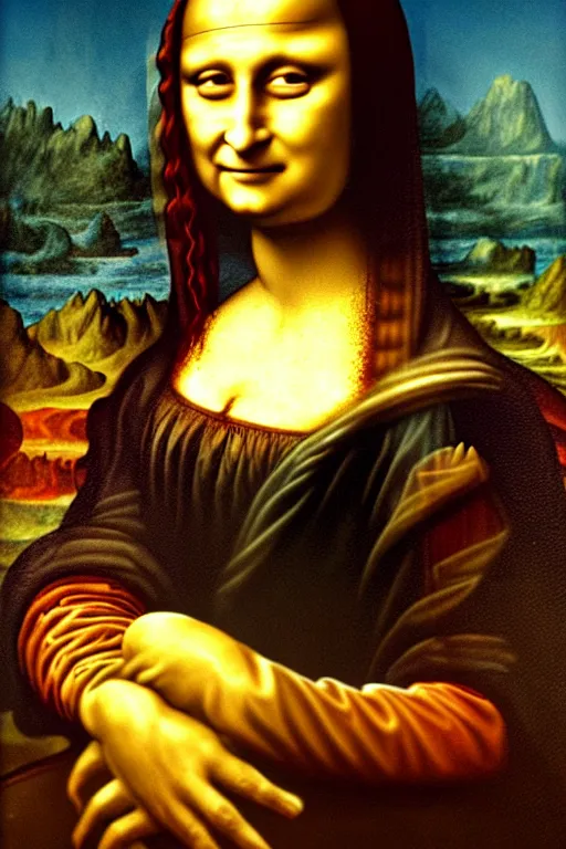 Prompt: oil painting of zombie mona lisa by leonardo da vinci