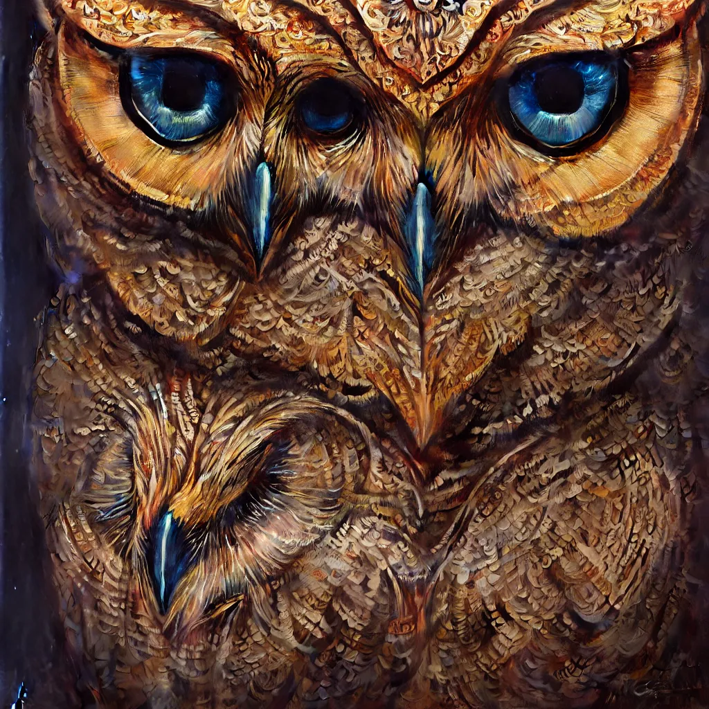 Prompt: a ultradetailed beautiful concept art of a an intricate wooden mask of an owl painted with beautiful colors, but the mask hide some dark secret, photorealism, ome reflexion in eyes, sharp details, volumetric light, high resolution 4 k, by tom bagshaw, greg rutkowski, charli bowater and artgeem