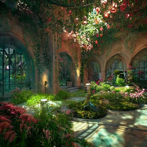 Image similar to ,inside a magical ethereal garden, highly detailed, 4k, HDR, award-winning, artstation, octane render