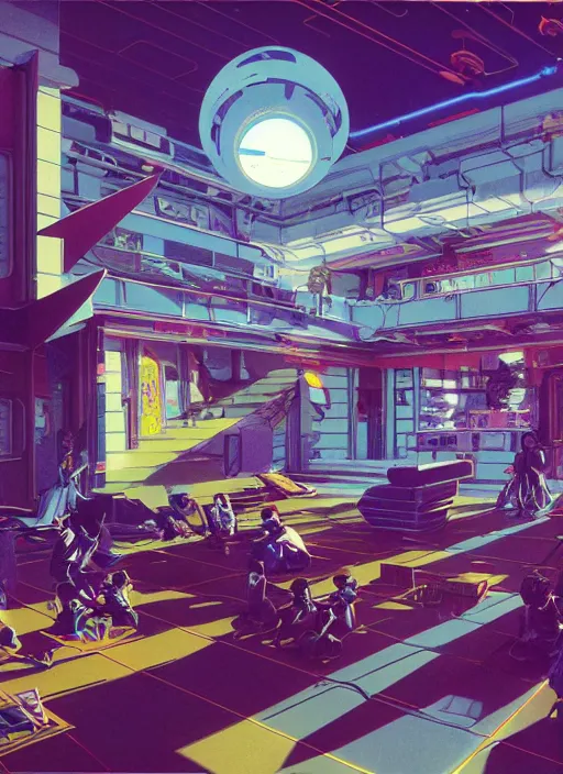 Prompt: photo of solarpunk school, scifi, bright light, utopian decorations, high school!!, morning sun, interesting angle, 8 k high definition, insanely detailed, art by syd mead and masamune shirow