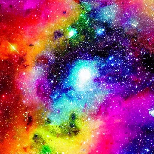 Prompt: “fluffy galaxy vibrant colors,high definition”