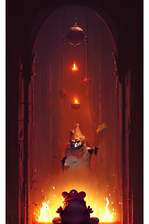 Image similar to greg rutkowski poster. toad wizard