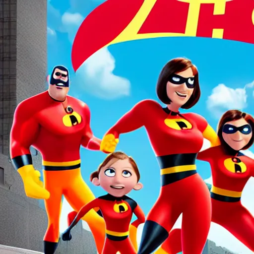 Image similar to helen parr halfway through dividing via mitosis, the incredibles 2, pixar official media, cinematic render