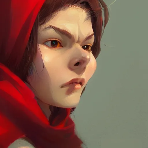 Image similar to Goblin Female portrait, Red Scarf, hatched ear, golden earring, white background, by makoto shinkai, Riot Games, highly detailed, digital illustration, concept art, trending on artstation