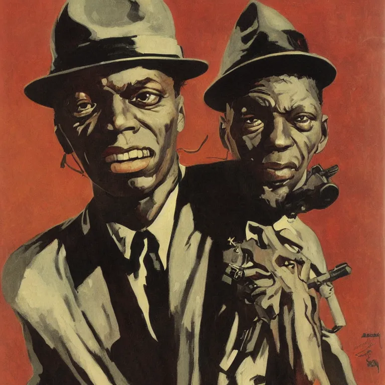 Image similar to scifi Robert Johnson by Robert McGinnis, pulp comic style, circa 1958, photorealism