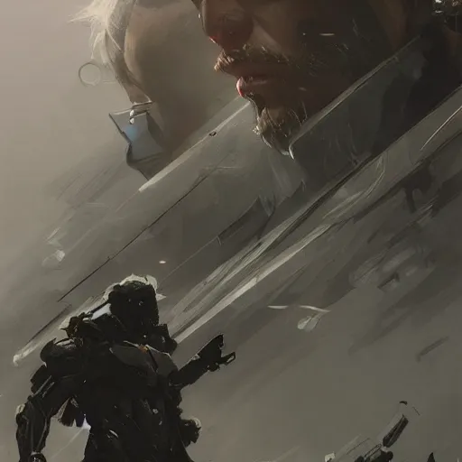 Image similar to Metal Gear, Metal Gear Solid Revengeance,Greg rutkowski, Trending artstation, cinematográfica, digital Art