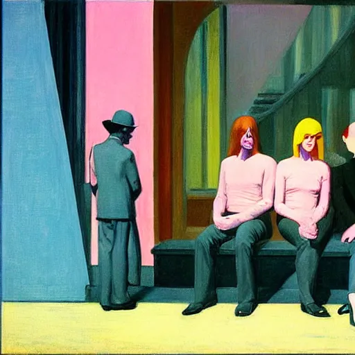 Image similar to Pink Floyd by Edward hopper