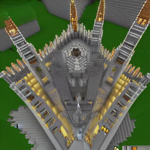 Prompt: minecraft cathedral